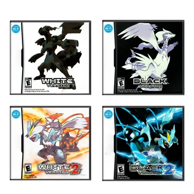 Retro for Black & White 1 & 2 Video Game Cartridges Box USA Version Game Accessories for Nintendo DS Video Game Consoles