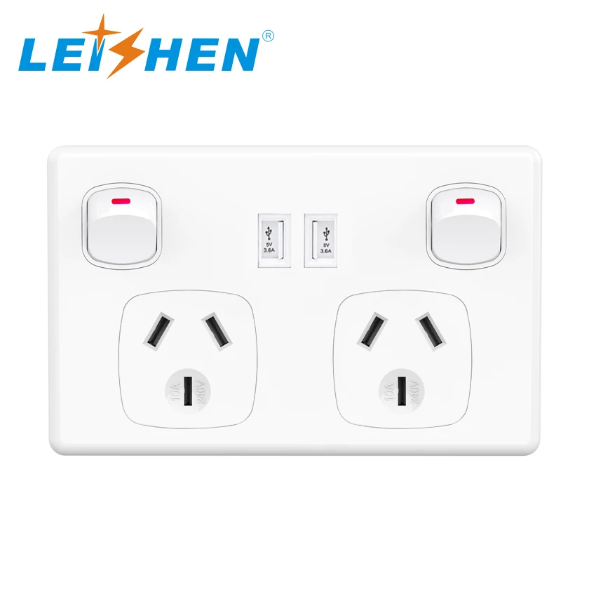 Electrical 2 Gang Wall Socket 10a 