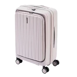 20 24 28 Inch Luxury PP 3 PCS Spinner Luggage Set Front Open Large Carry on Suitcase Lightweight Waterproof Wholesale