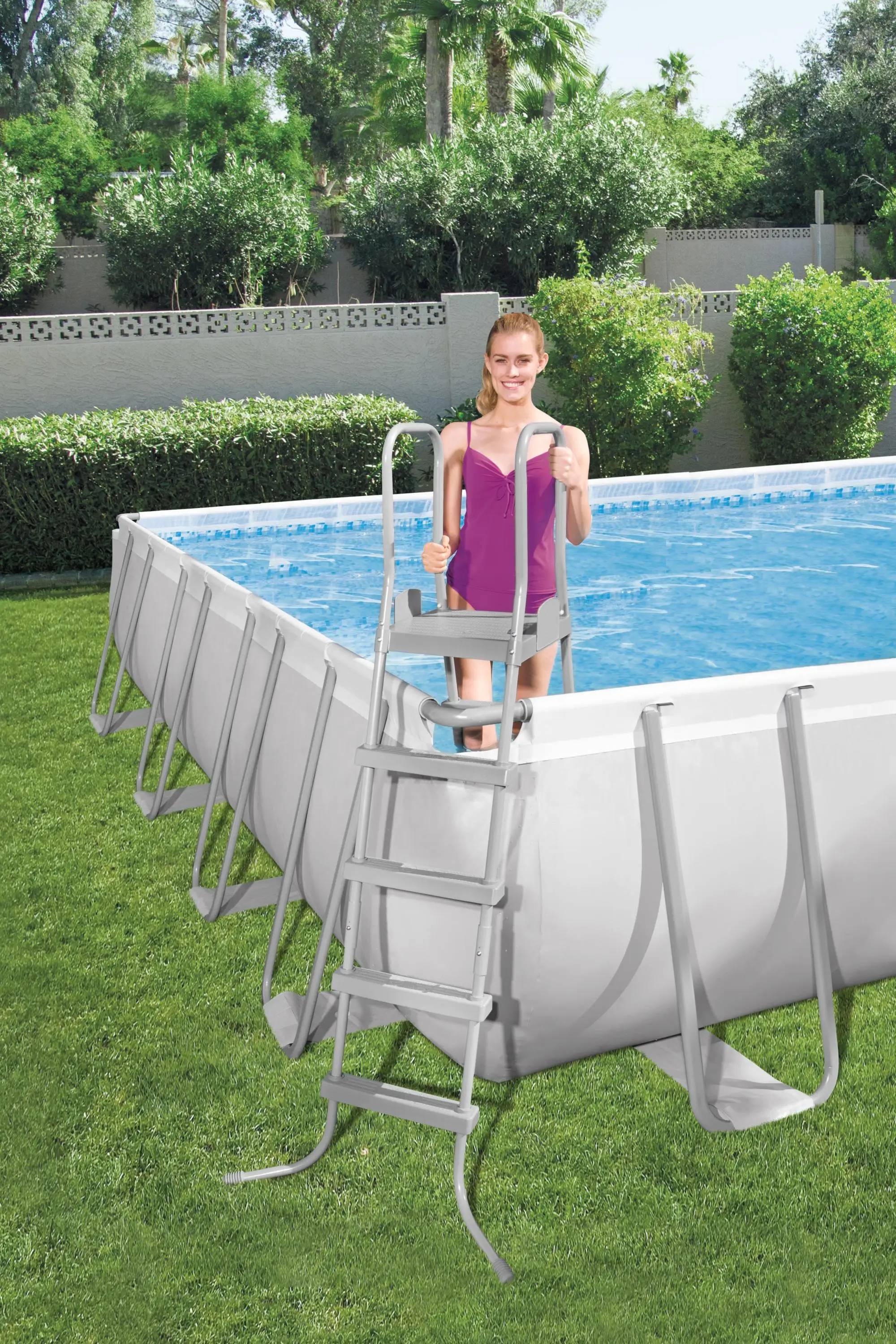 Bestway 56479 Rectangular Frame Above Ground Swimming Pool Set Garden Family Party Adult Pool