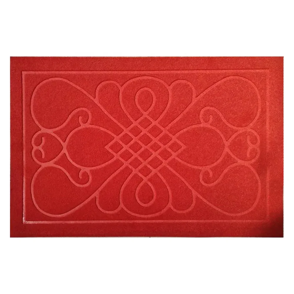 non slip embossed velour surface pvc door mat-77