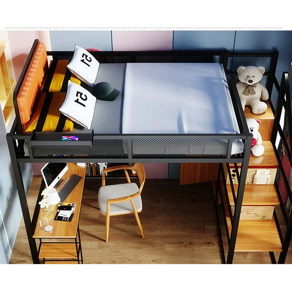 2023 Adults Metal Bed Factory Wholesale Hotsale Metal Queen Loft Bed
