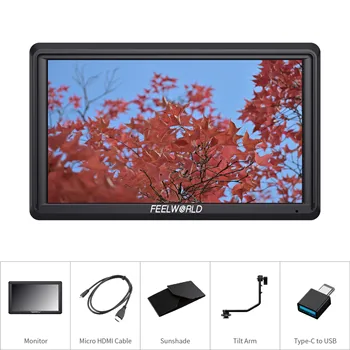 FEELWORLD S55 Camera DSLR Field Monitor 6" FHD IPS, Support 4K UHD/4096X2160p, Focus Peaking, Factory Wholesale product image
