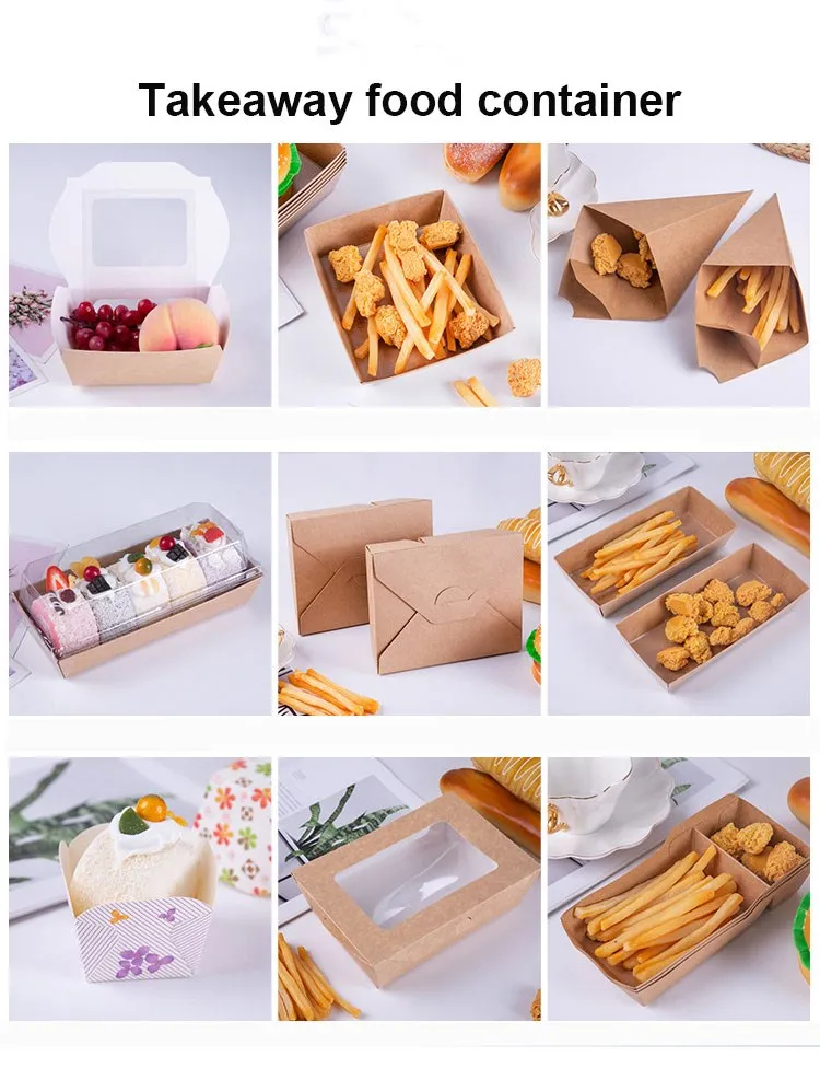 Custom Disposable Kraft Paper Packaging Fast Food Takeout To Go