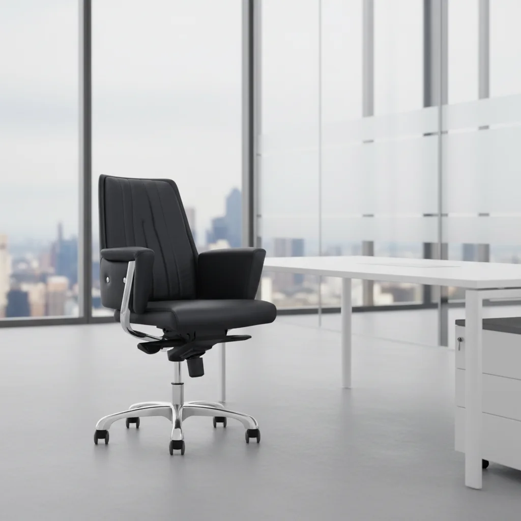 Modern Ergonomic Leather Stable Base Conference Office Chair 2