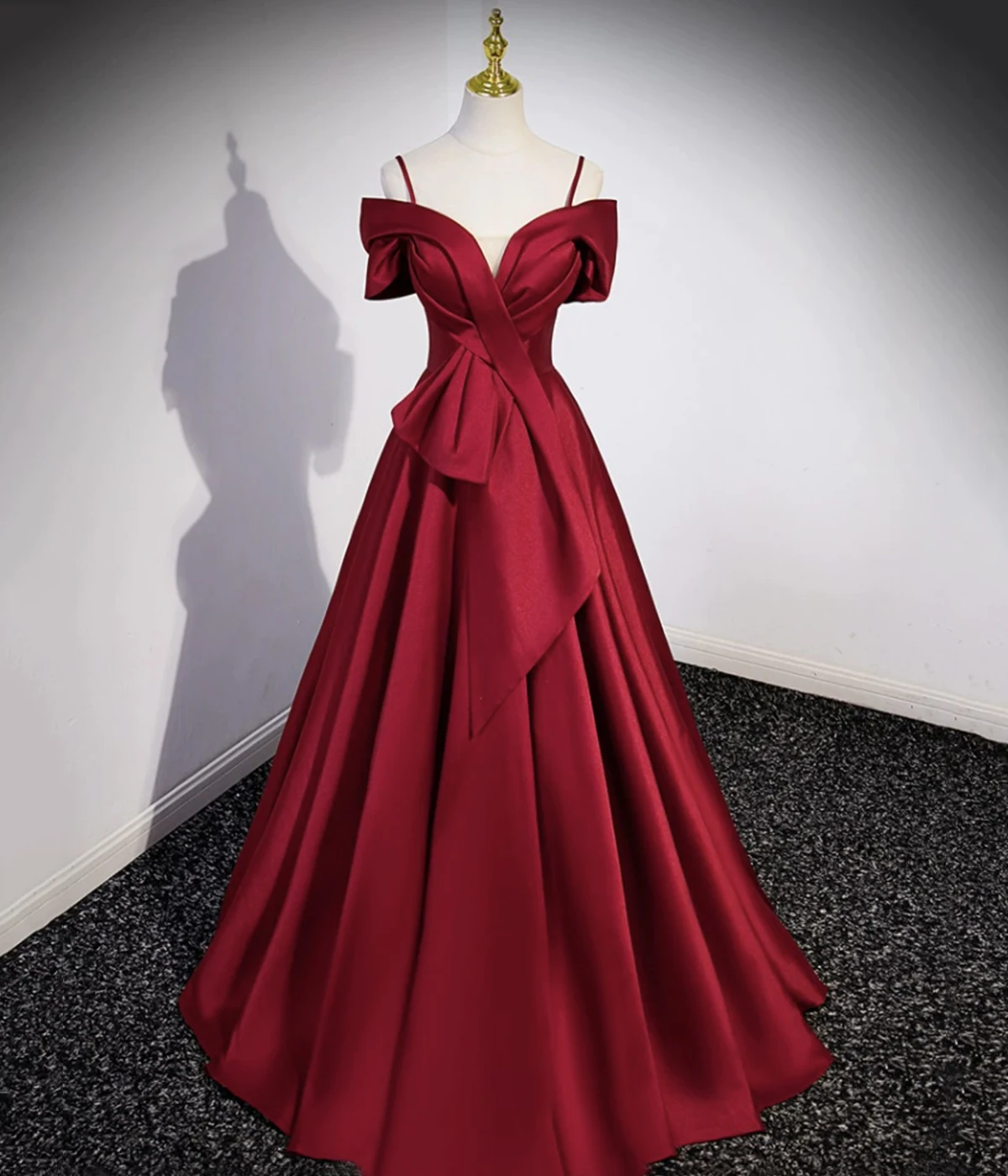 Elegant Red Spaghetti Strap Sleeveless Mermaid Long Prom Dress Ideas, Evening Party Dresses , OLP1209