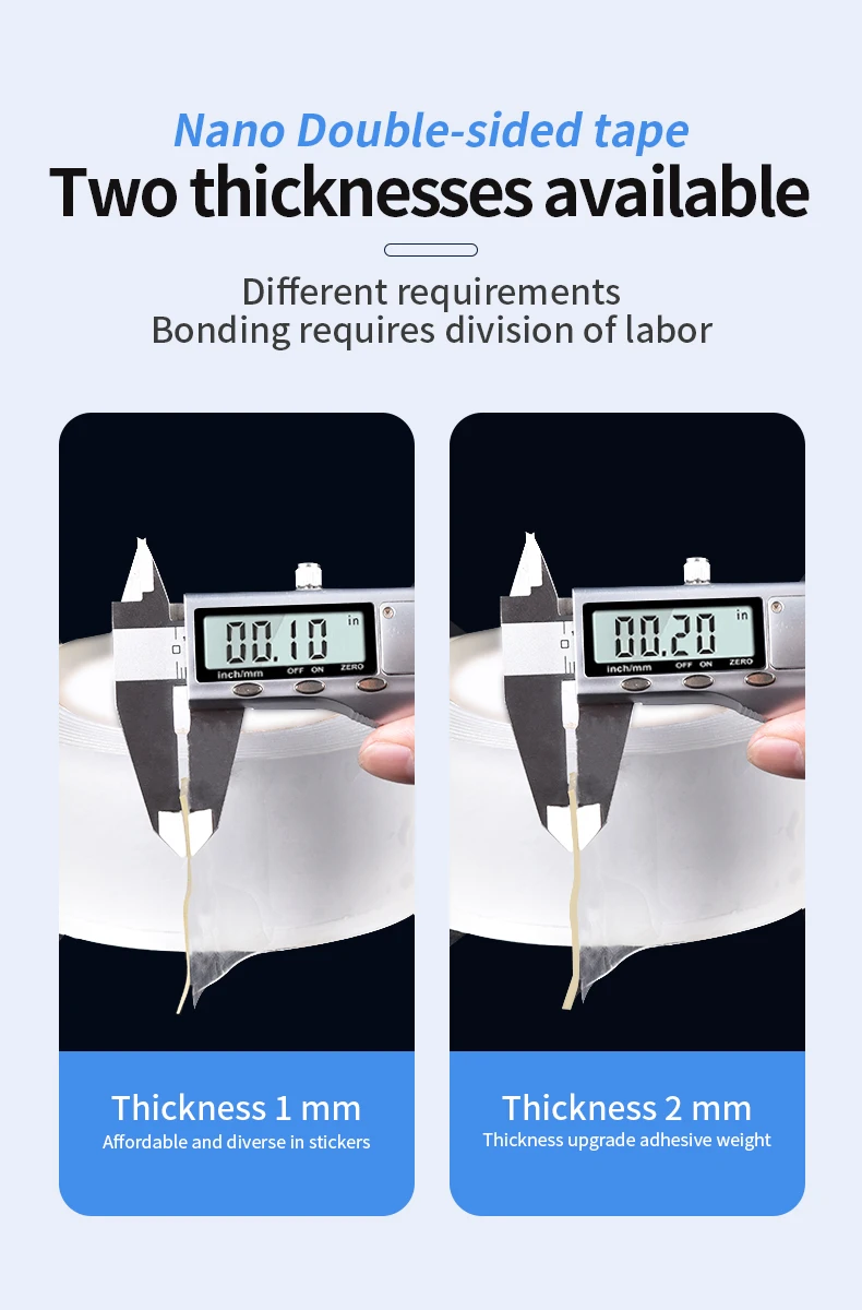 Easy To Use Washable Adhesive Silicone Tape Clear Nano Gel Grip Double