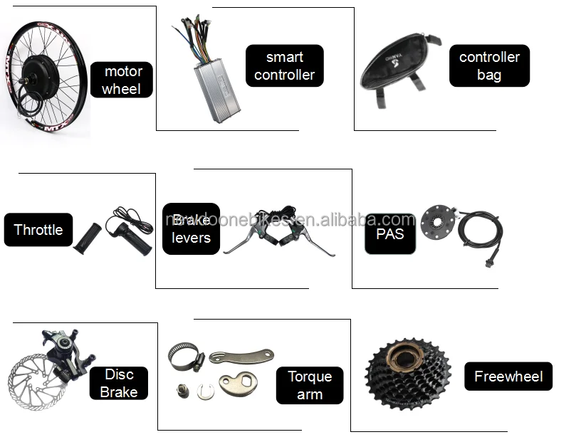 48v 52v 2000w Mtx Ebike E Bike Electric Bike Hub Motor Conversion Kit With Tiger Shark Battery