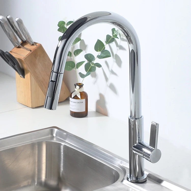 Grifo de latón negro para cocina, grifo abatible