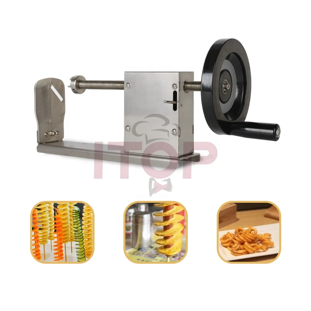 3in1) Stainless Steel Tornado Potato Cutter Curly Fries Twister