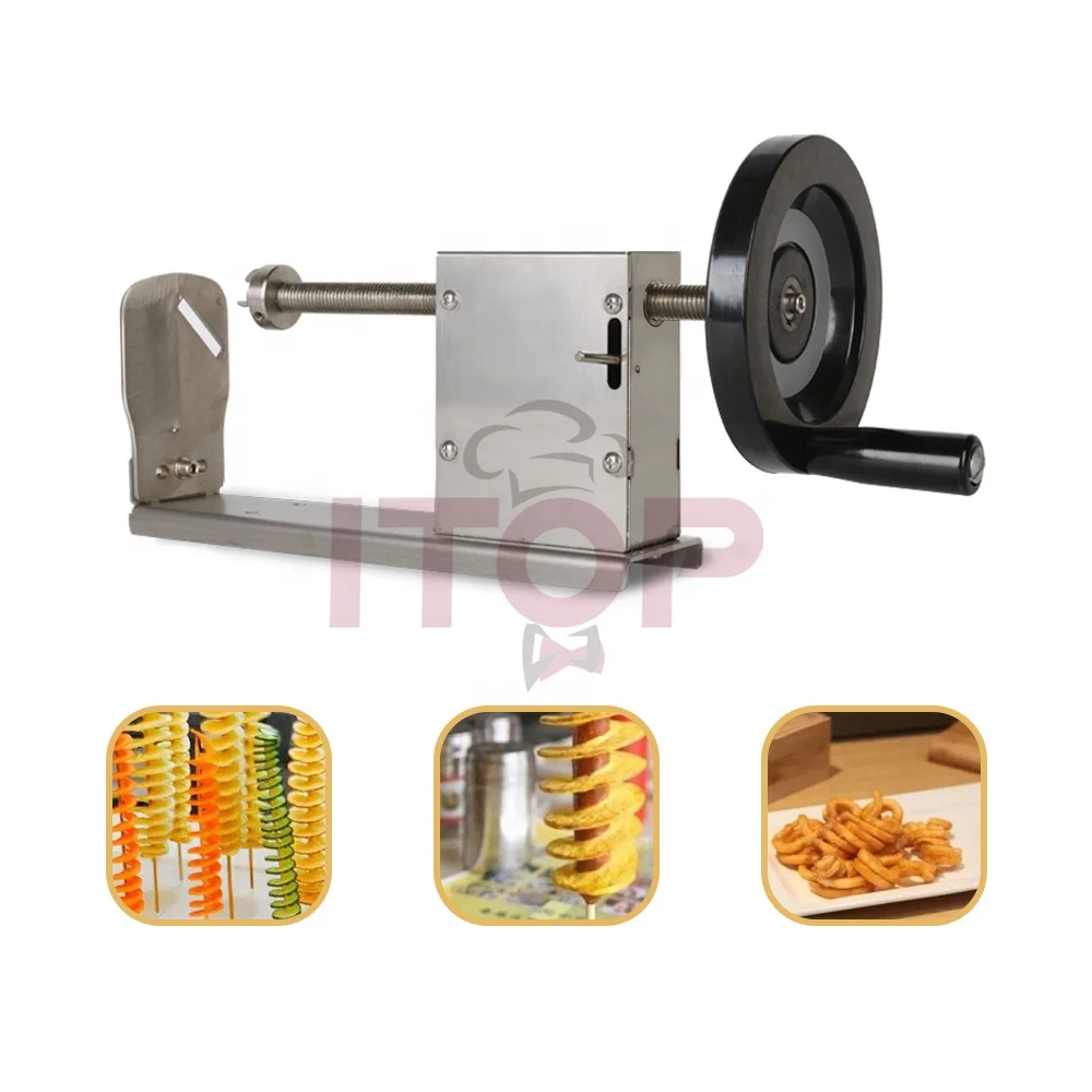 Commercial Potato Curly Fry Cutter Stainless Steel Electric Spiral