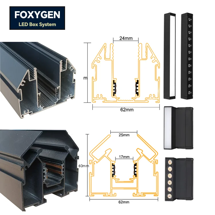 Smart Control FOXYGEN Custom Size Ultra Thin Linear Track Rail System LED Magnetic Track Light for Home Lighting Design manufacture