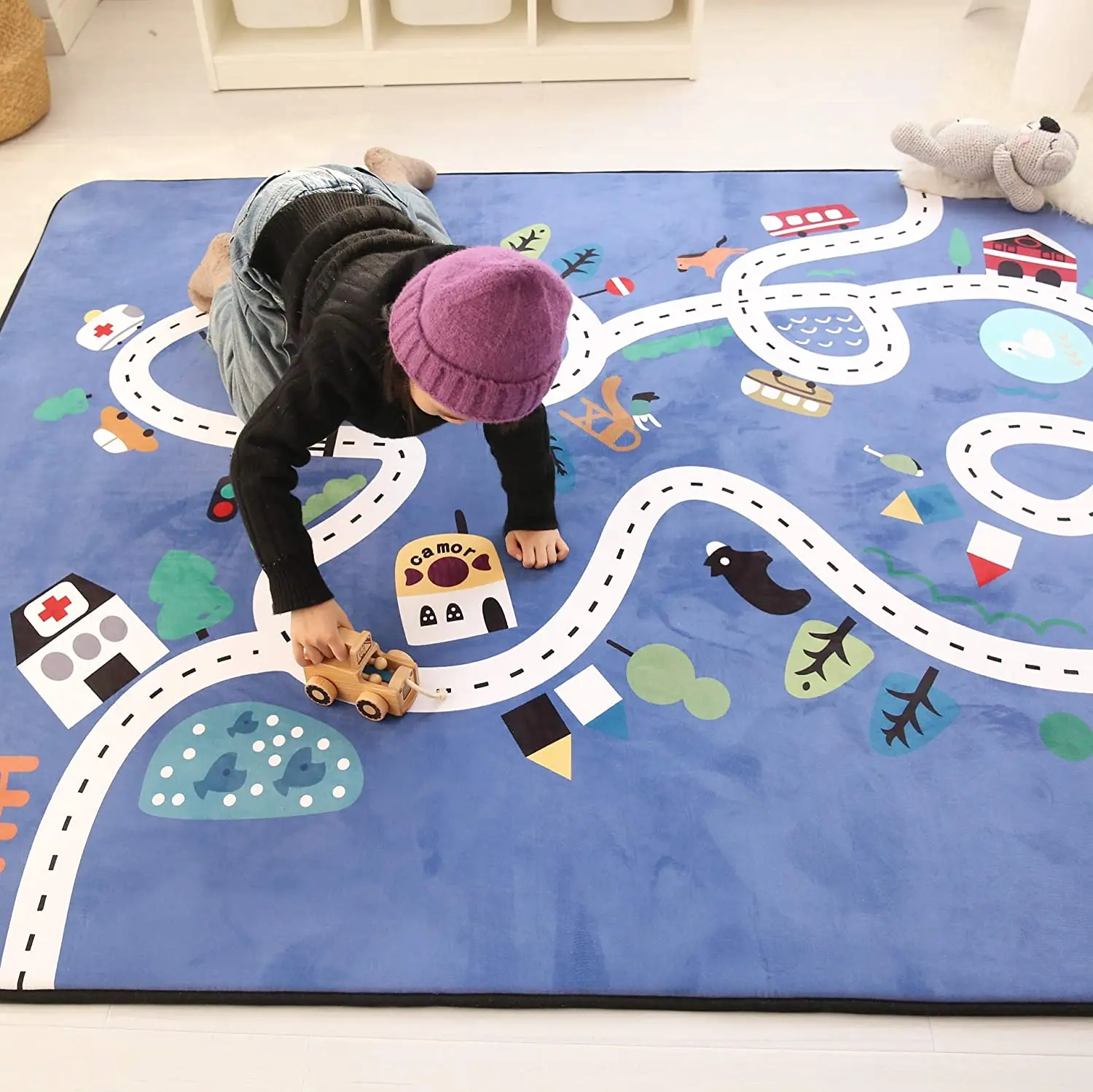 Play Mat City Road Carpet Children Baby Rugs Kids Crawling Developing Puzzle 