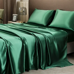 Custom Microfiber 100% Polyester Solid Bed Sheet Set Including Fitted Sheet Flat Sheet and Pillowcases