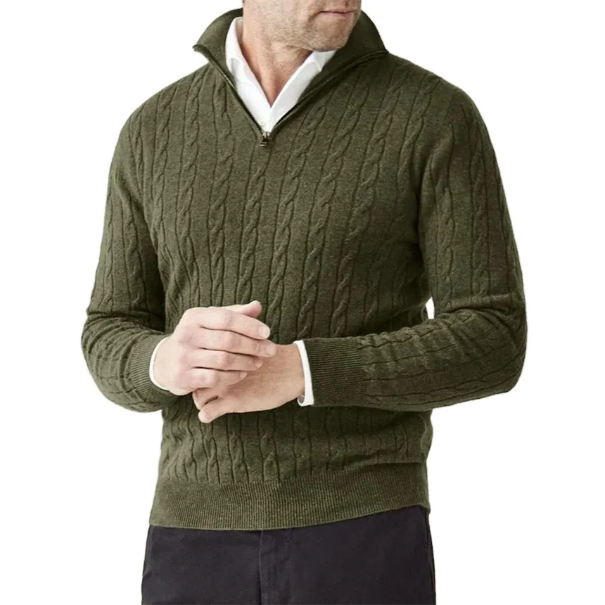 Men’s Half High Collar Cashmere Pullover Sweater main image 1