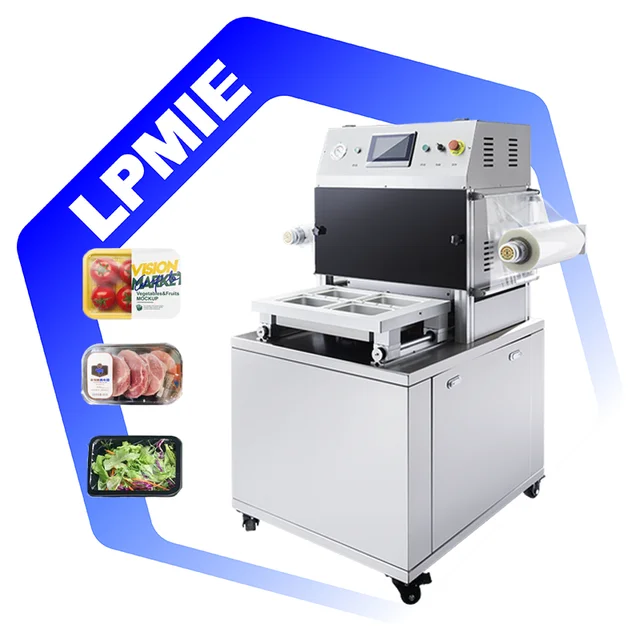 LPMIE Efficient MAP Atmosphere Steak Seafood Packing Machine Vacuum Sealer with Nitrogen Oxygen Carbon Dioxide for Food Factory