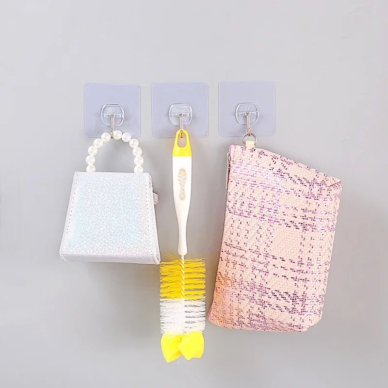 7cm transparent traceless novelty hooks strong adhesive novelty hooks nail free stick waterproof sticky hooks factory