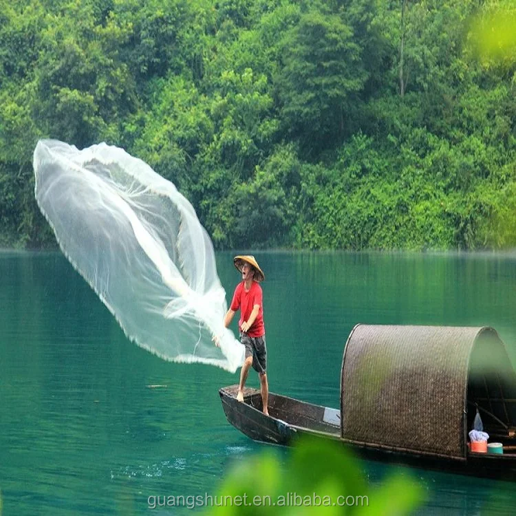 Cast Net With Long Braided Poly Hand Line Perfect for Salt Water Usage Outdoor Fishing Nets
