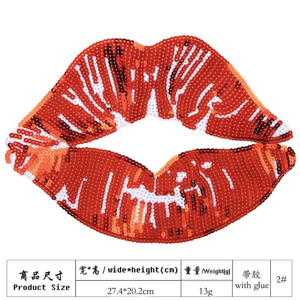 Блестящие Блестки ткань для губ вышитые нашивки одежда с отверстиями нарукавники