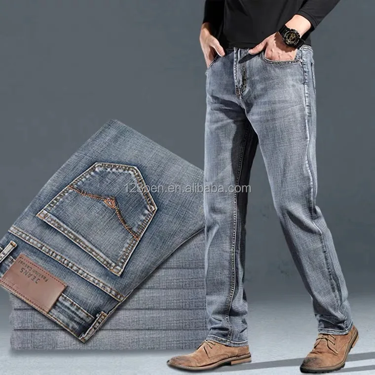 Jeans Wholesale Denim Men's Jeans Denim Men's Slim Slim Cotton Pants Fashion Blue Denim Men's