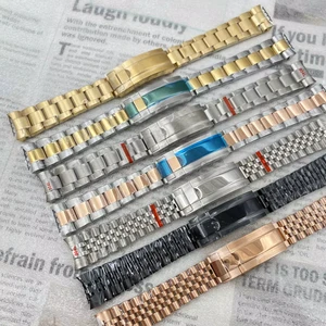 Watch Accessories Steel Strap Fine-adjustable Strap Pull Buckle 316L Black Green Sub 20mm Solid Stainless Steel Folding Bracelet