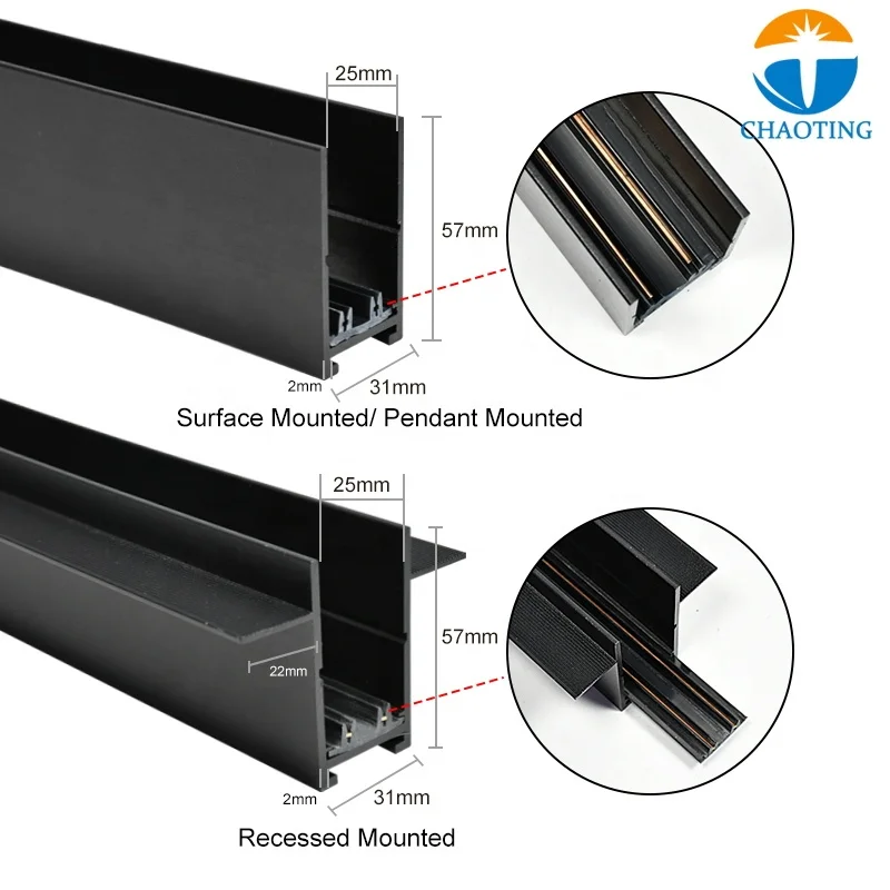 New Design 220V Linear SpotLight Surface Recessed Pendant Magnetic Track Light LED Track Lighting Magnetic Linear Track Lights