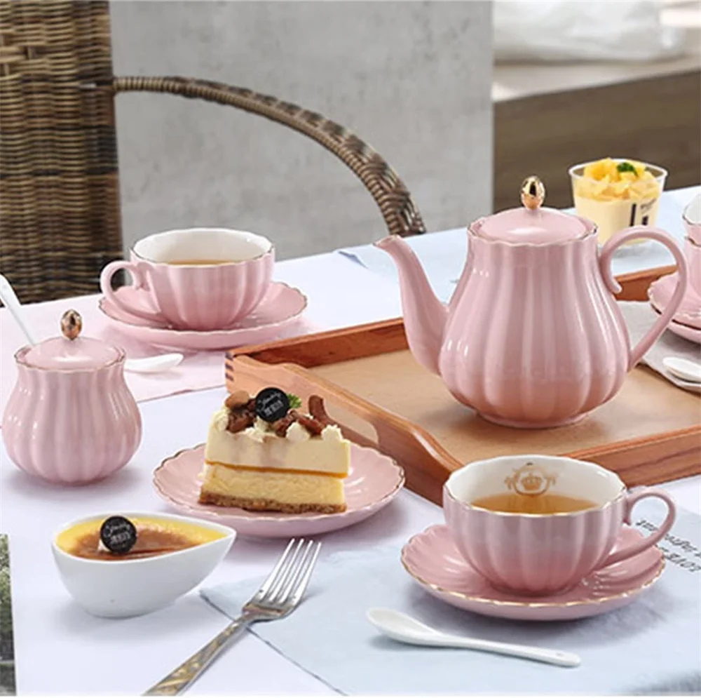 Arab Teapot Tea Set Cups Ceramic Magnoble Porcelain Bone China Luxury