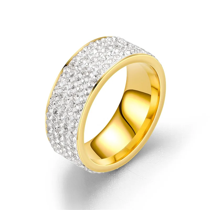 Mix Size Offer Non Tarnish Gold Silver Diamond Ring Women Ring Stainless Steel Rings Wholesale N204230