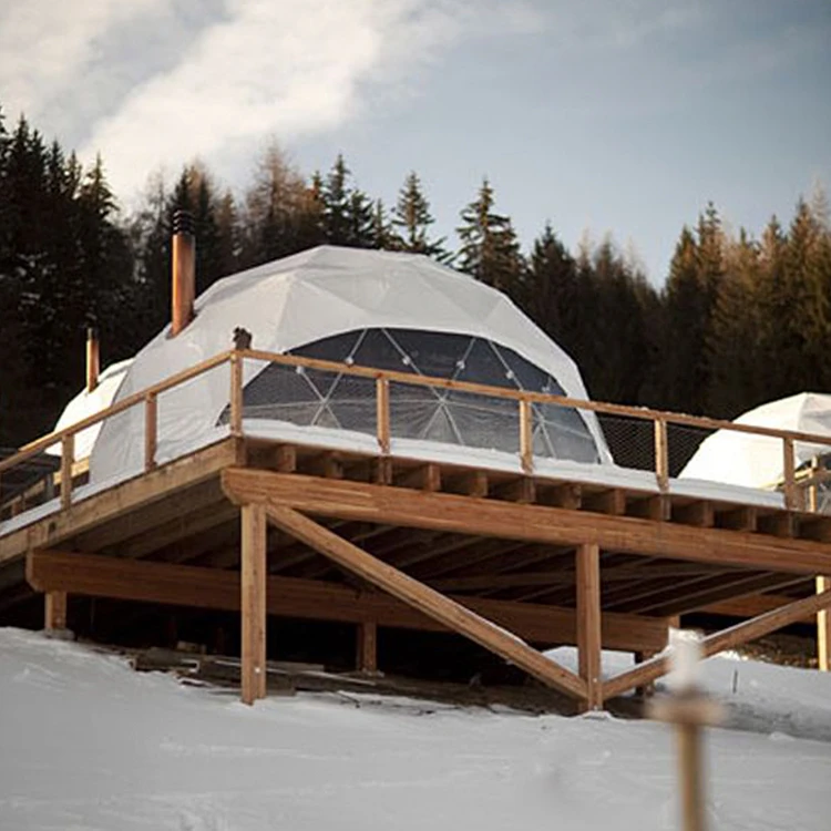 KENTEN Custom High Quality White PVC Luxury Glamping Geodesic Dome Tent