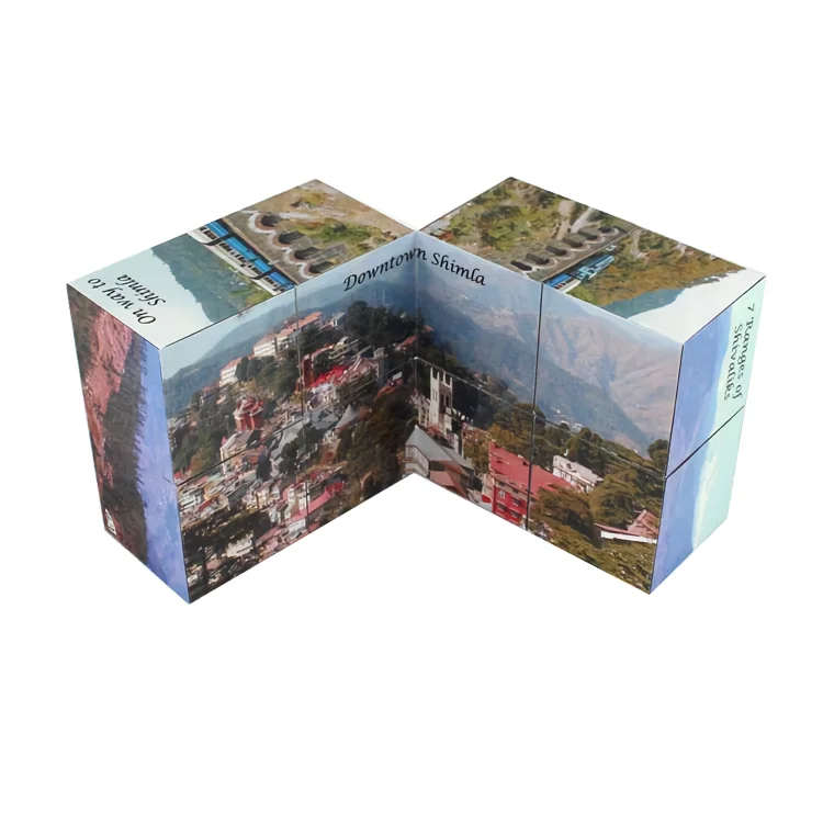 custom photo template print kids birthday gifts 3d puzzle plastic model magic folding cube