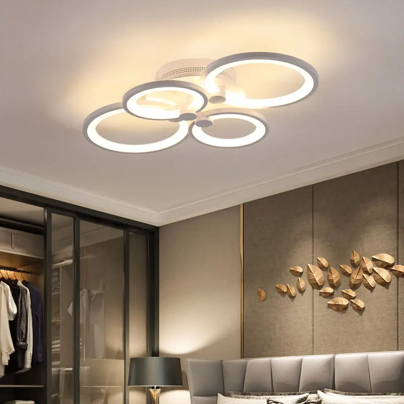 إضاءة سقفية بقيادة ليد بأسلوب حداثي بسيط نورديكي، للغرفة والمطبخ والشرفة، قاعدة بلاستيكية مع تحكم عن بعد ذكي