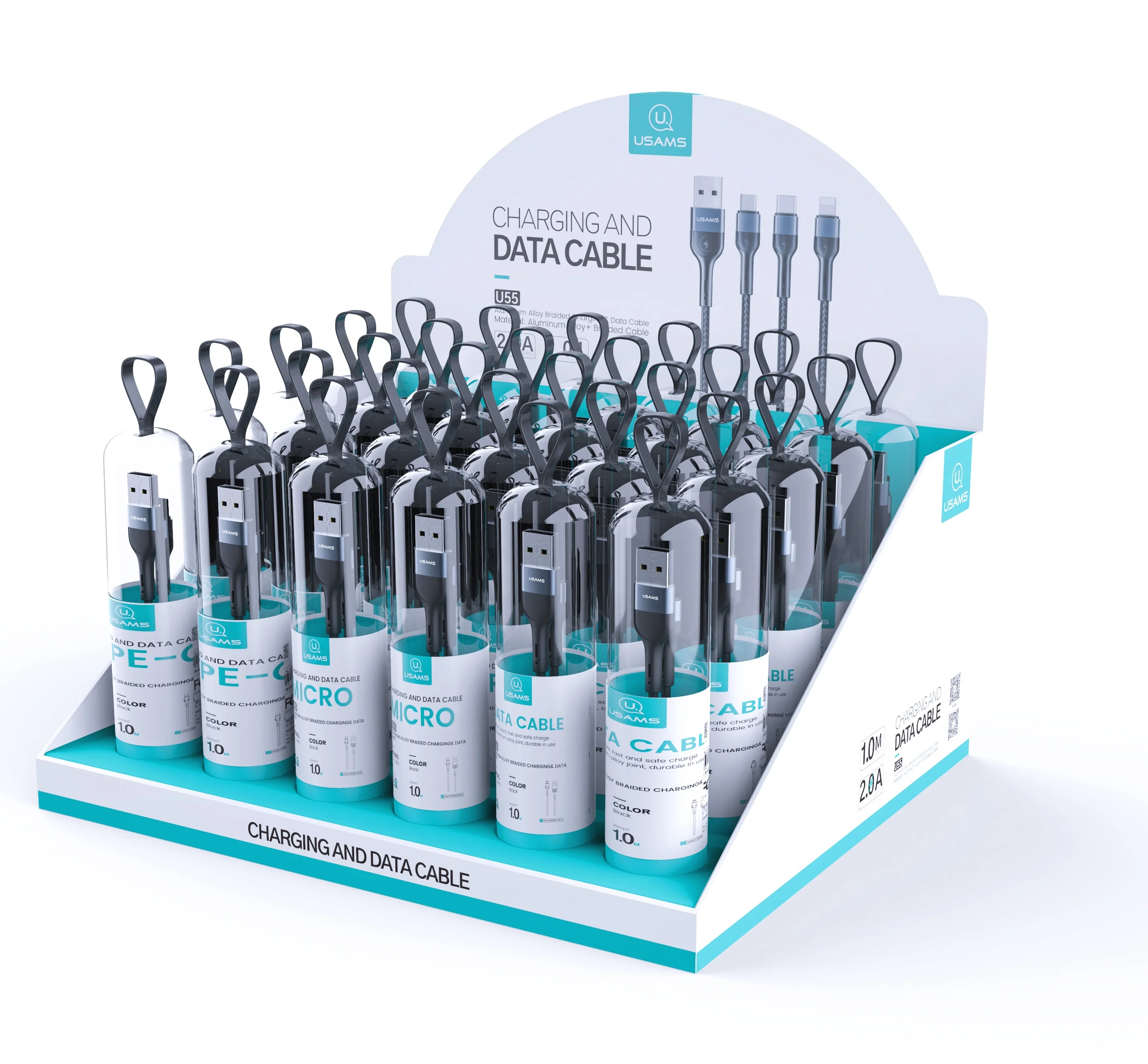 USAMS 2020 Быстрая зарядка алюминиевое освещение USB кабель для передачи данных Набор для iPhone