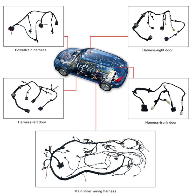 Customized Car Complete Automotive Wiring Harness Connectors Custom