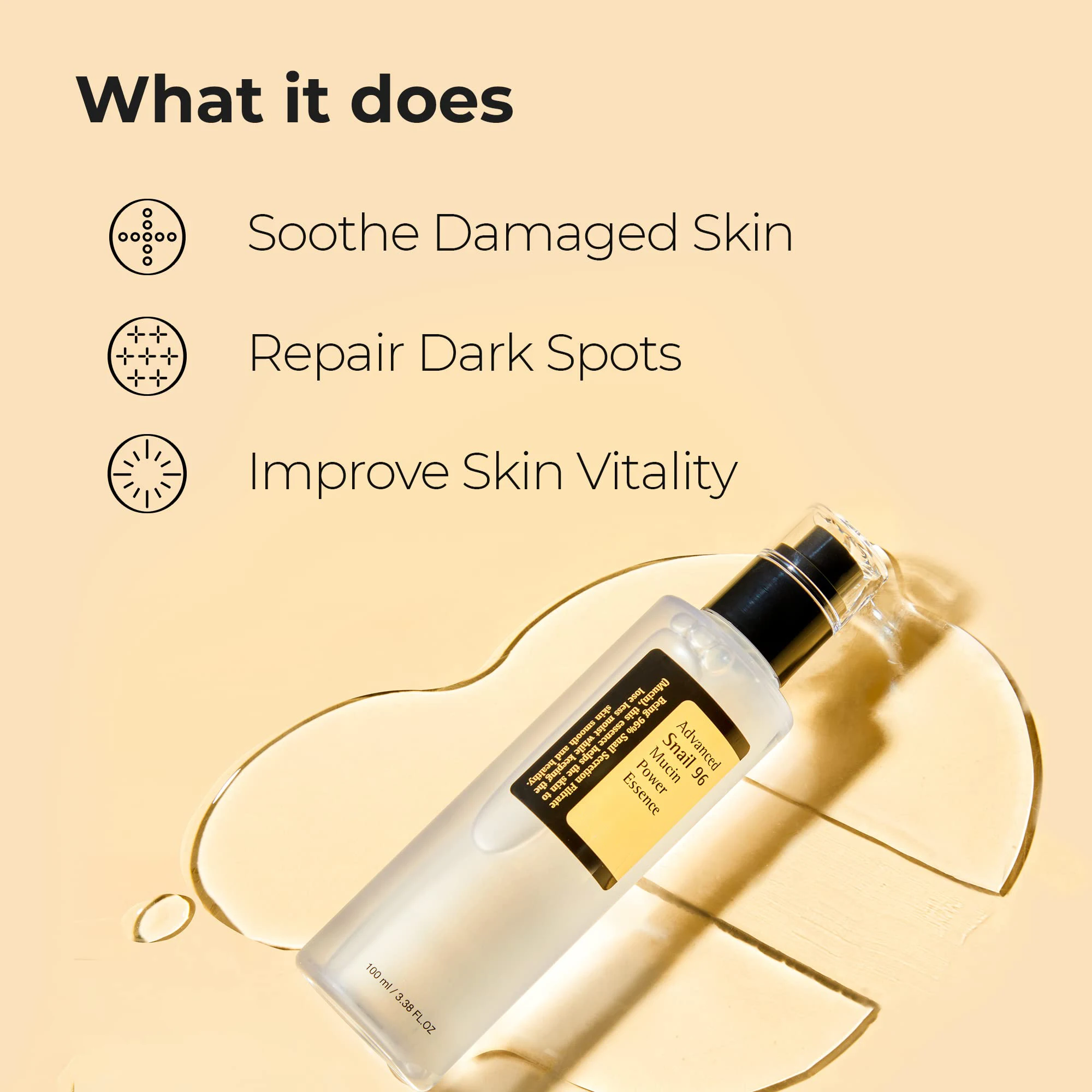 AiXin Private Label 100ML Moisturizing Soothe Damaged Skin Advanced Snail 96 Mucin Power Essence Snail Serum