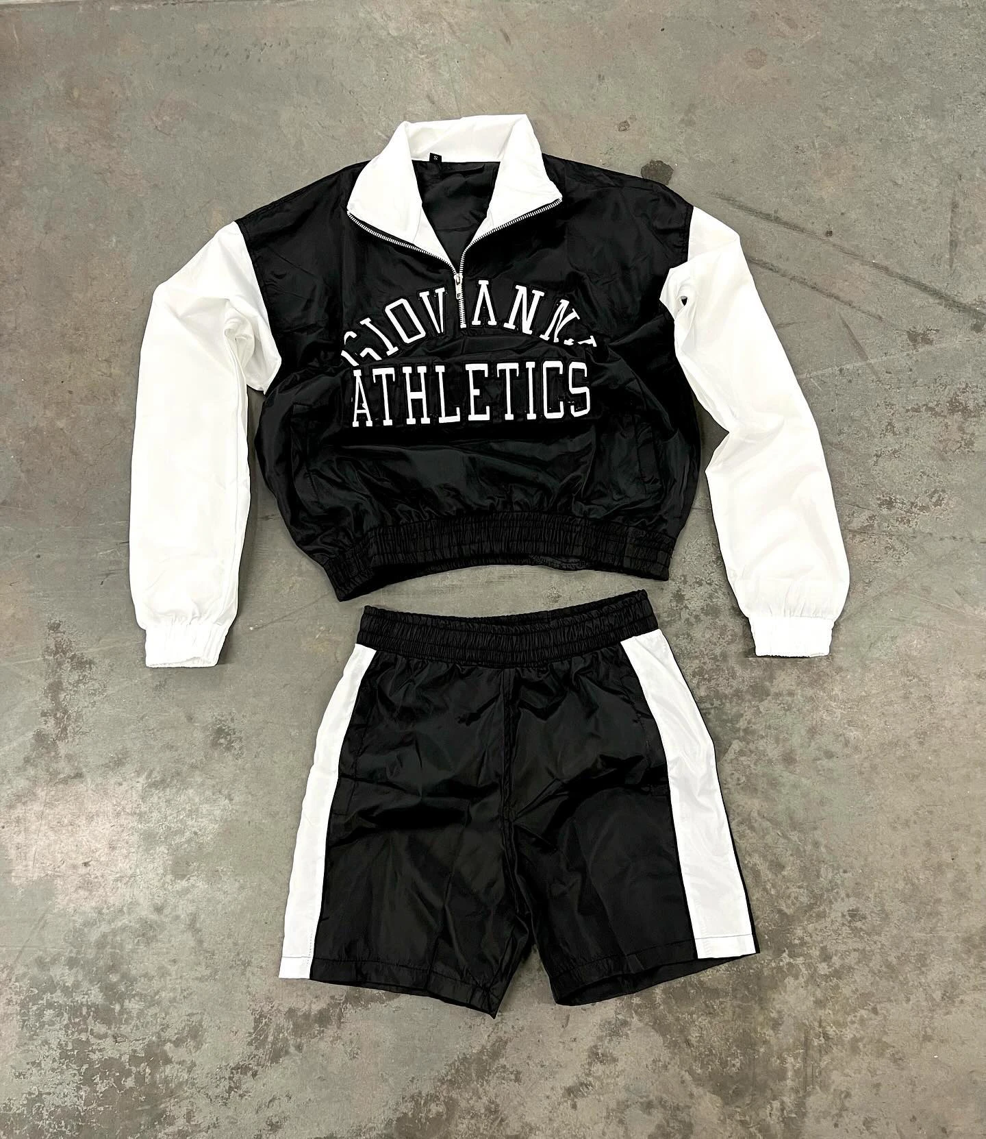 Custom Streetwear Applique Print Sports Coat 2 Pieces Set Jogging Suits Windbreaker Tracksuit Short Set for Men gallery 8