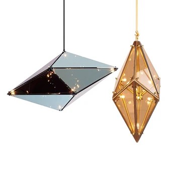Nordic Light Luxury Chandelier Creative smoky horizontal hang glass pendant lamp clear decorative glass pendant lamp