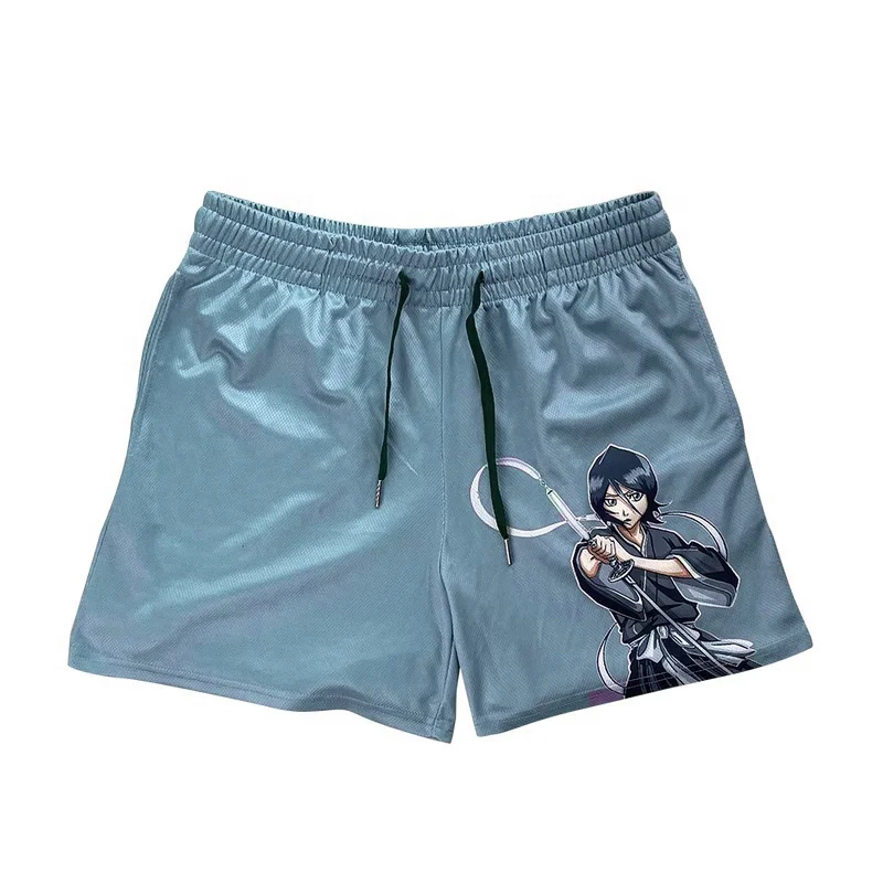 パンツ Rukia Anime Shorts Men Women BLEACH Rukia 3D Printed Casual Gym Shorts