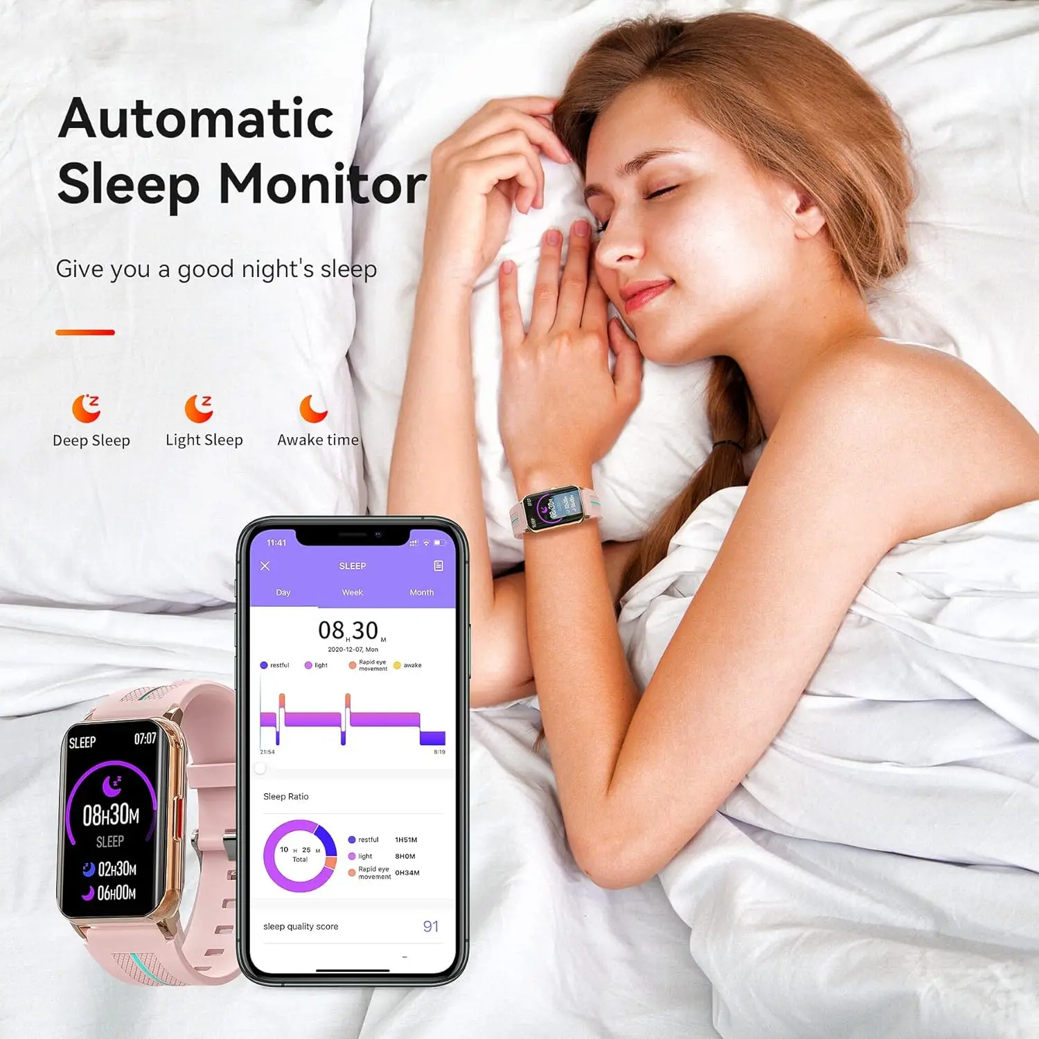 H76 Smart Watch for Android IOS Inch Full Touch Screen Fitness  Tracker with Heart Rate Blood Oxygen Monitoring