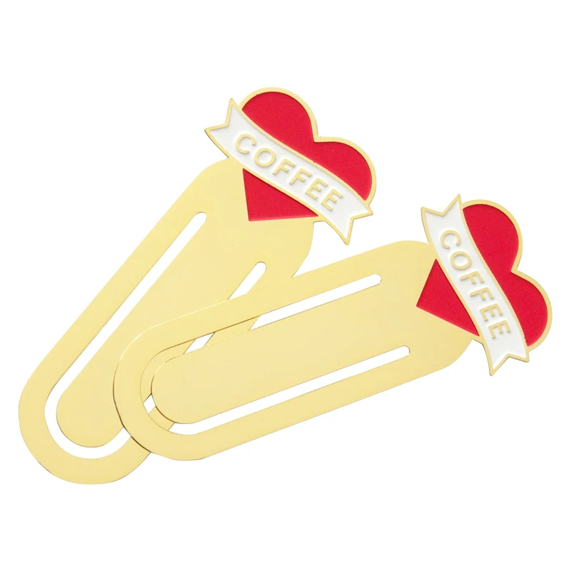 Promotion Design Custom Cheap Metal Bookmarks Gold Silver Plated Cute Soft Enamel Hollow Out Bookmark with Tassel