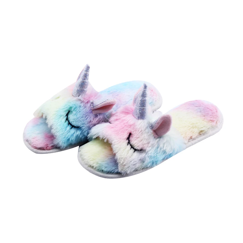 rainbow unicorn slippers