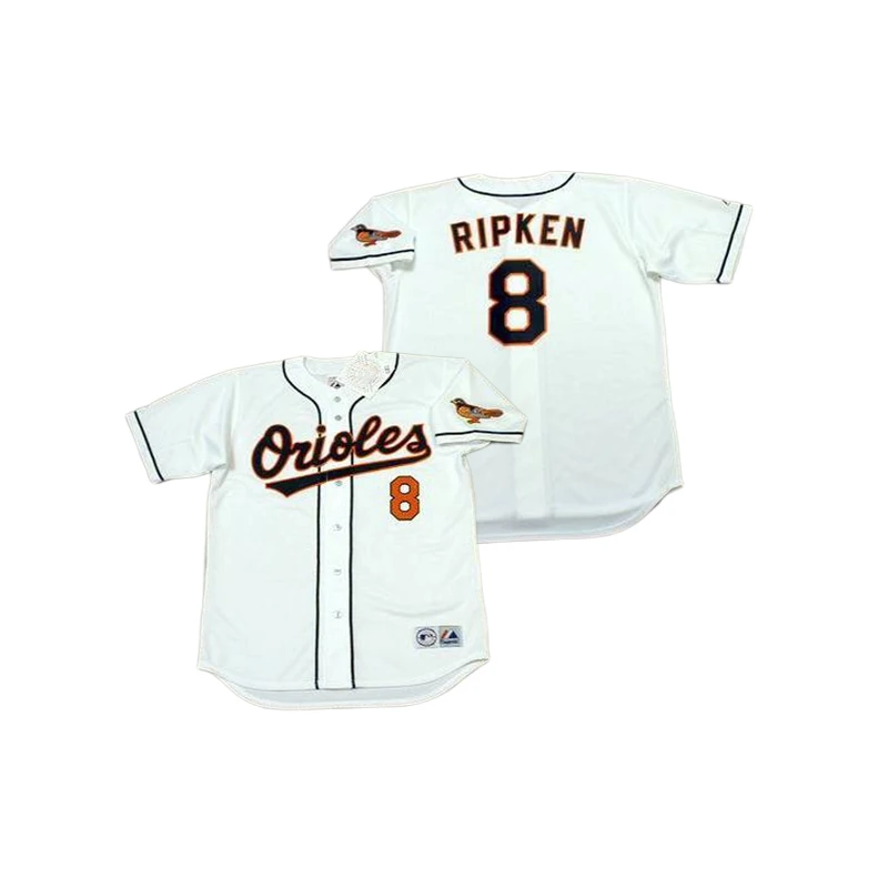 Wholesale Men's Baltimore 7 MARK BELANGER 8 ANDY ETCHEBARREN 8 CAL RIPKEN 9  BRADY ANDERSON Throwback baseball jersey Stitched S-5XL From m.