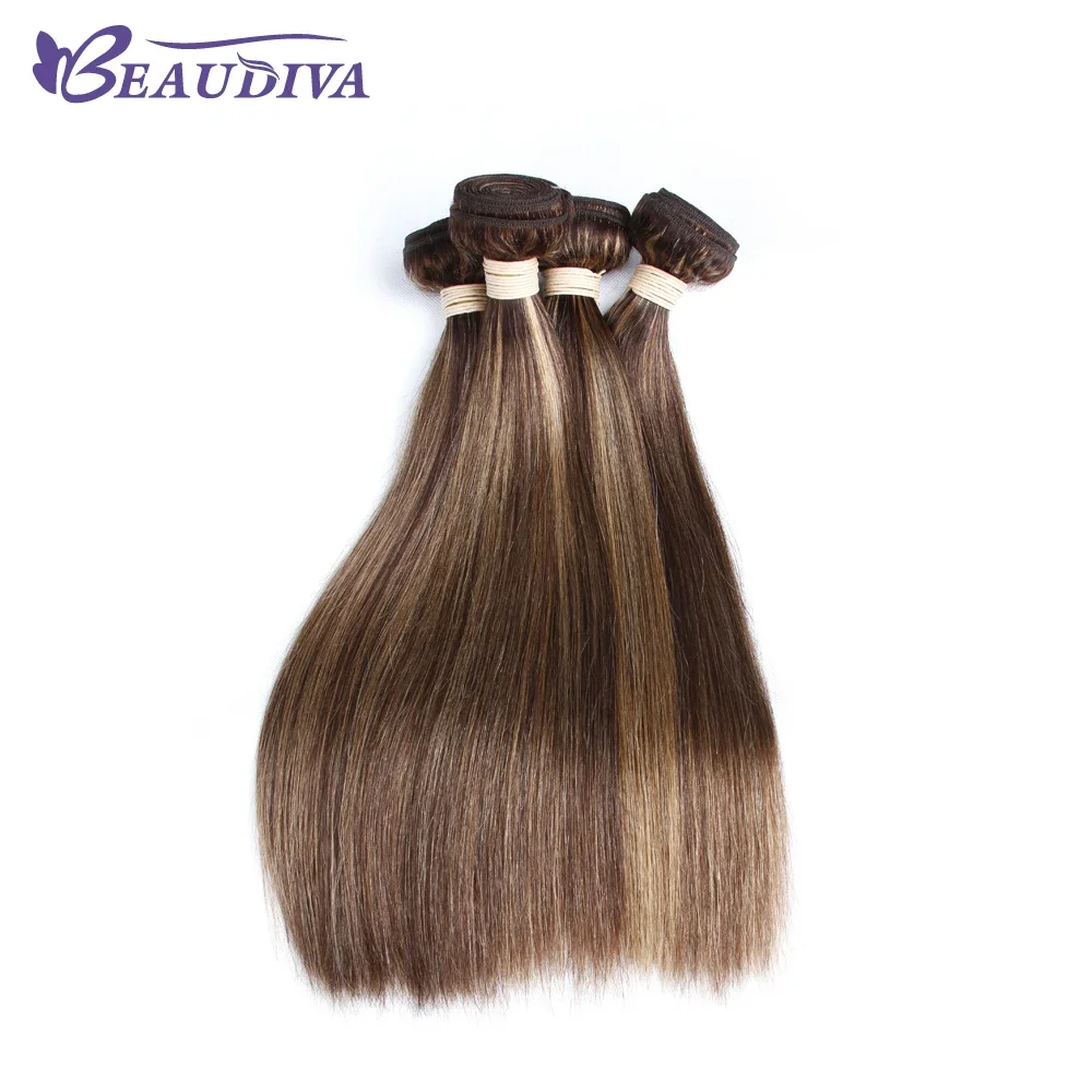 Extensiones de cabello humano liso malasio ombré marrón_voghion.com