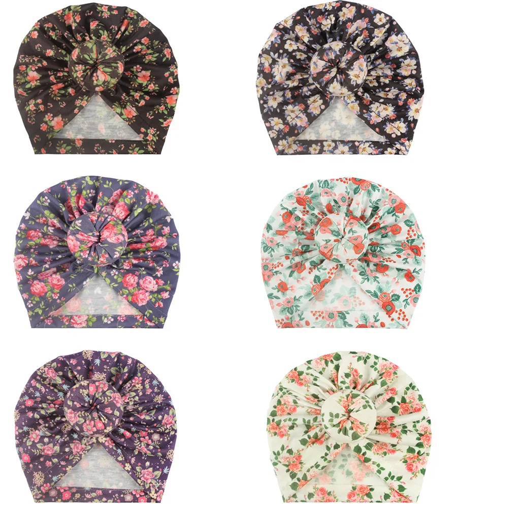 Новая однотонная детская шапочка с бантом милая для новорожденных хлопковая шапка крестиком индийская тюрбан детский пуловер