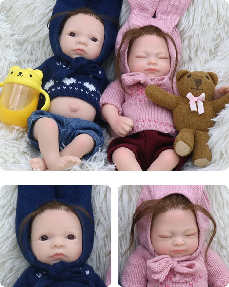 Doll Toy Mini Full Body Silicone Baby Dolls Reborn Baby Doll Toys