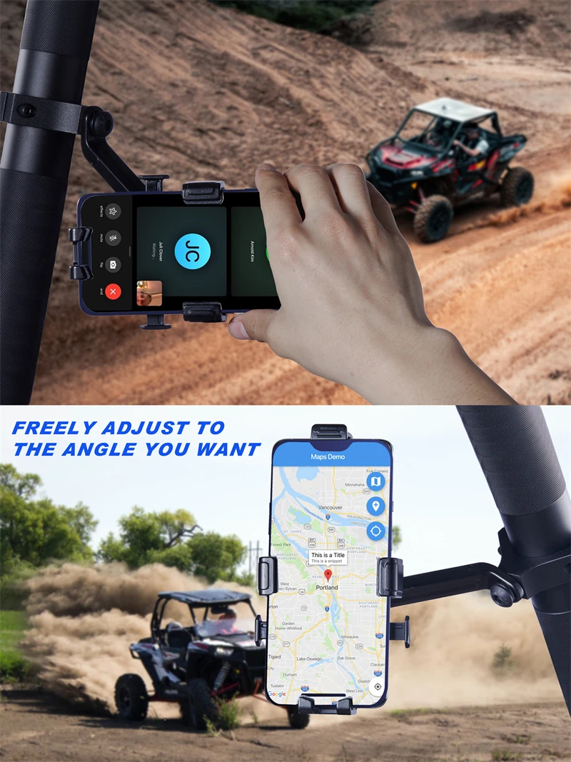 Utv Phone Mount For 1.75"2" Roll Cage Aluminium Alloy Holder For
