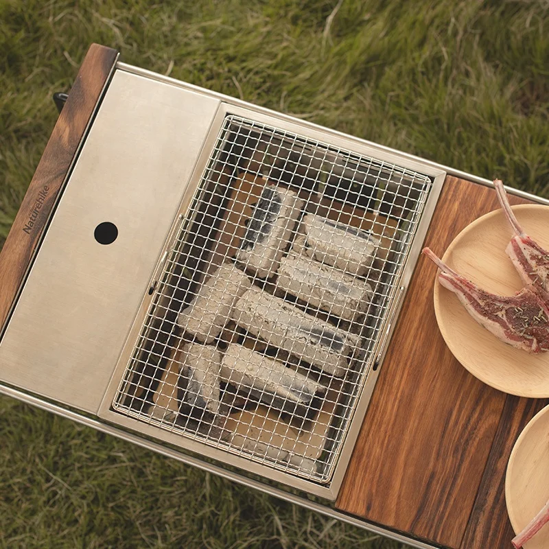 Naturvandring utomhuscamping Picknick Folding 304 Rostfritt stål Koleld BBQ Grill