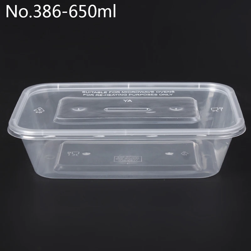 650ml Microwavable Disposable Plastic Container Packing Pp Plastic Meal ...