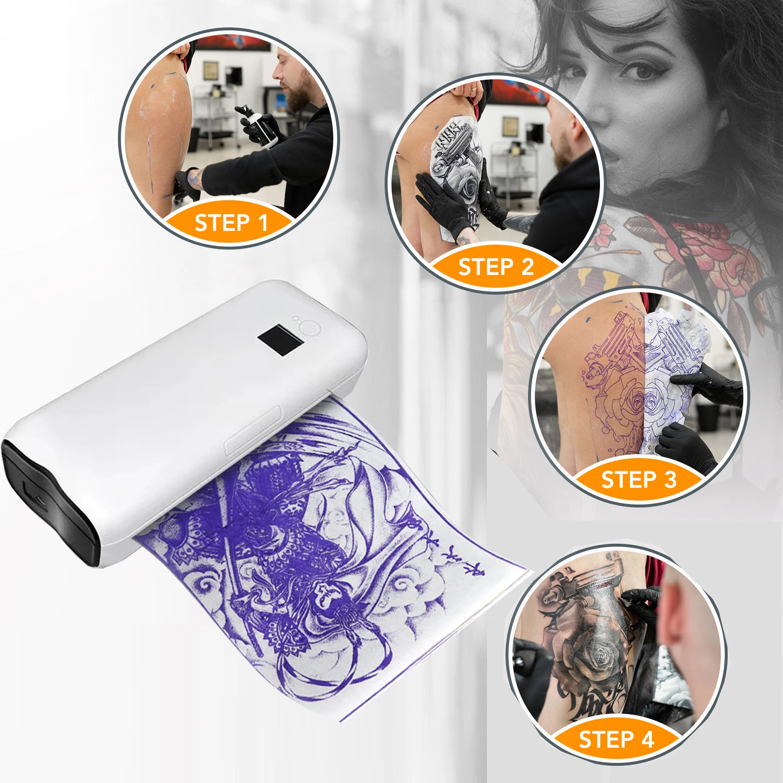 Newest Battery Bluetooth Mini Tattoo Transfer Machine Copier Printer ...