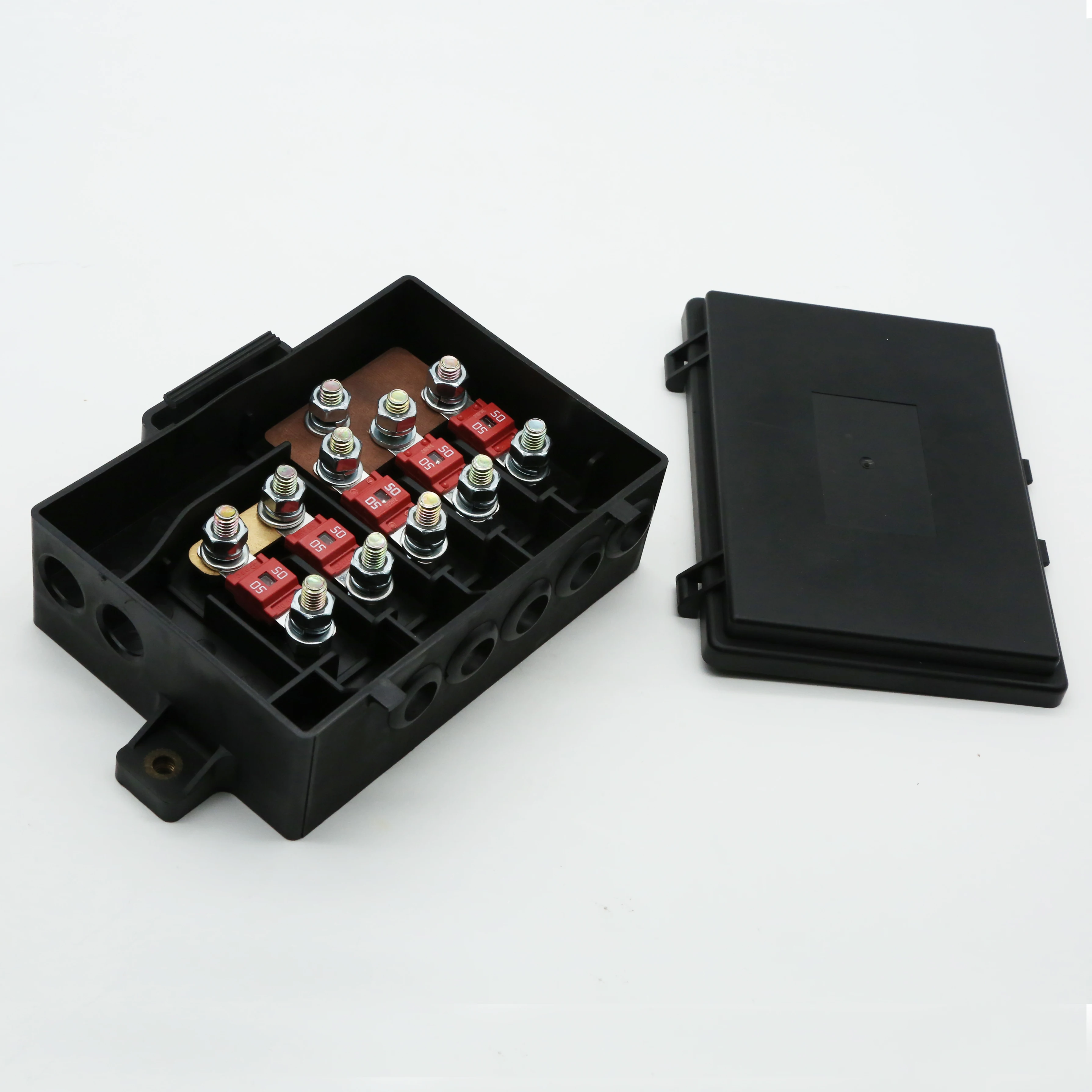 5P 5 Ways 200A Rated Current 48V DC MIDI Fuse Holder Electrical Junction Box for ANS MIDI Fuse