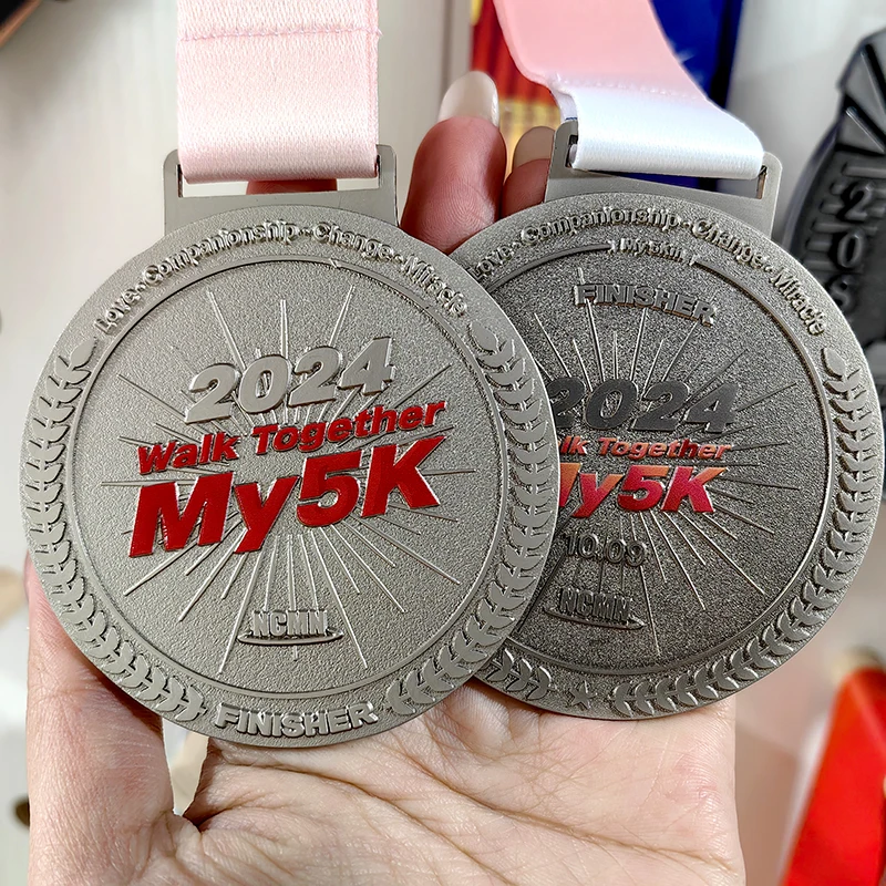 Factory Direct Custom Metal Souvenir Medals Modern Style 5km 10km Half Marathon Running Award Medal with Ribbon supplier